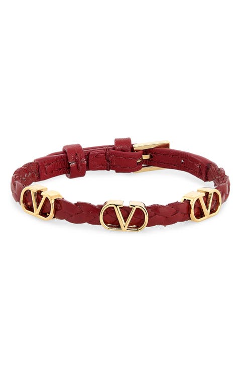 VLOGO Braided Leather Bracelet