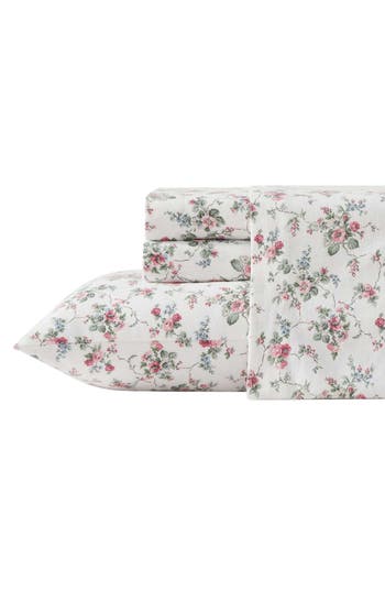 Laura Ashley Le Fleur Cotton Flannel Sheet Set In Multi