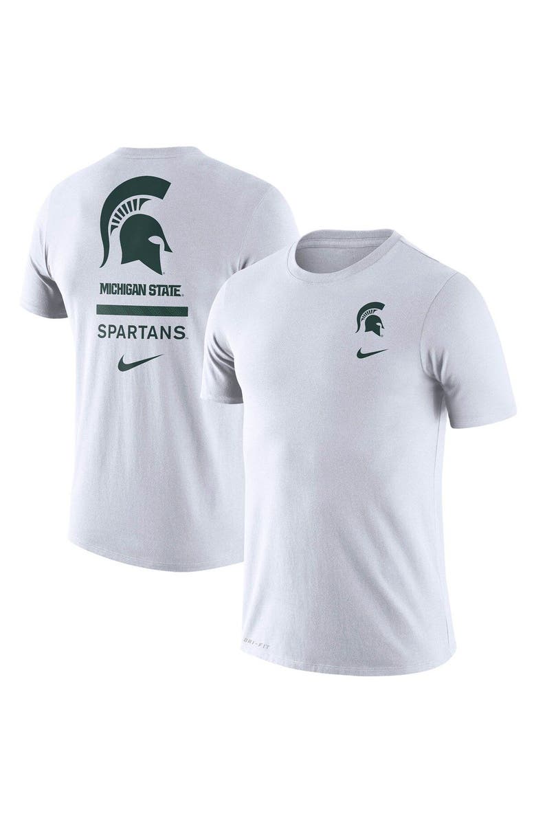 Nike Men's Nike White Michigan State Spartans DNA Logo Performance T-Shirt, Main, color, 