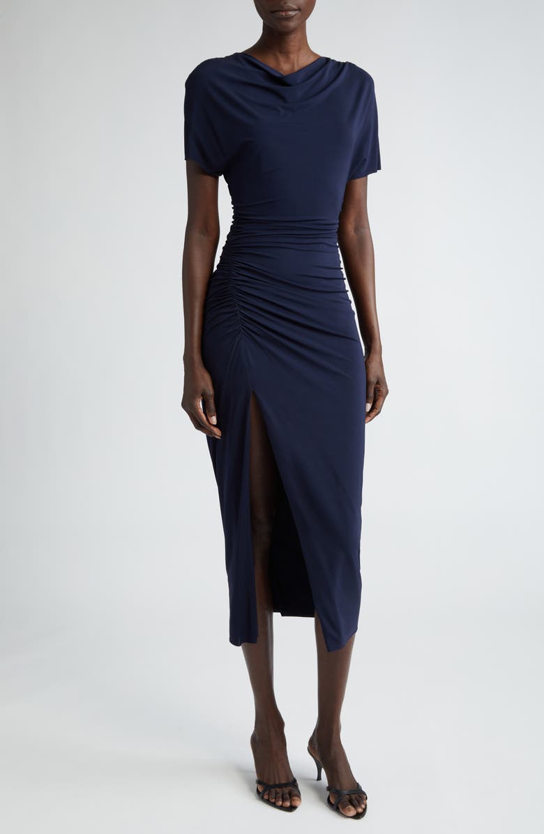 Jason Wu Collection Ruched Short Sleeve Jersey Dress, Main, color, 