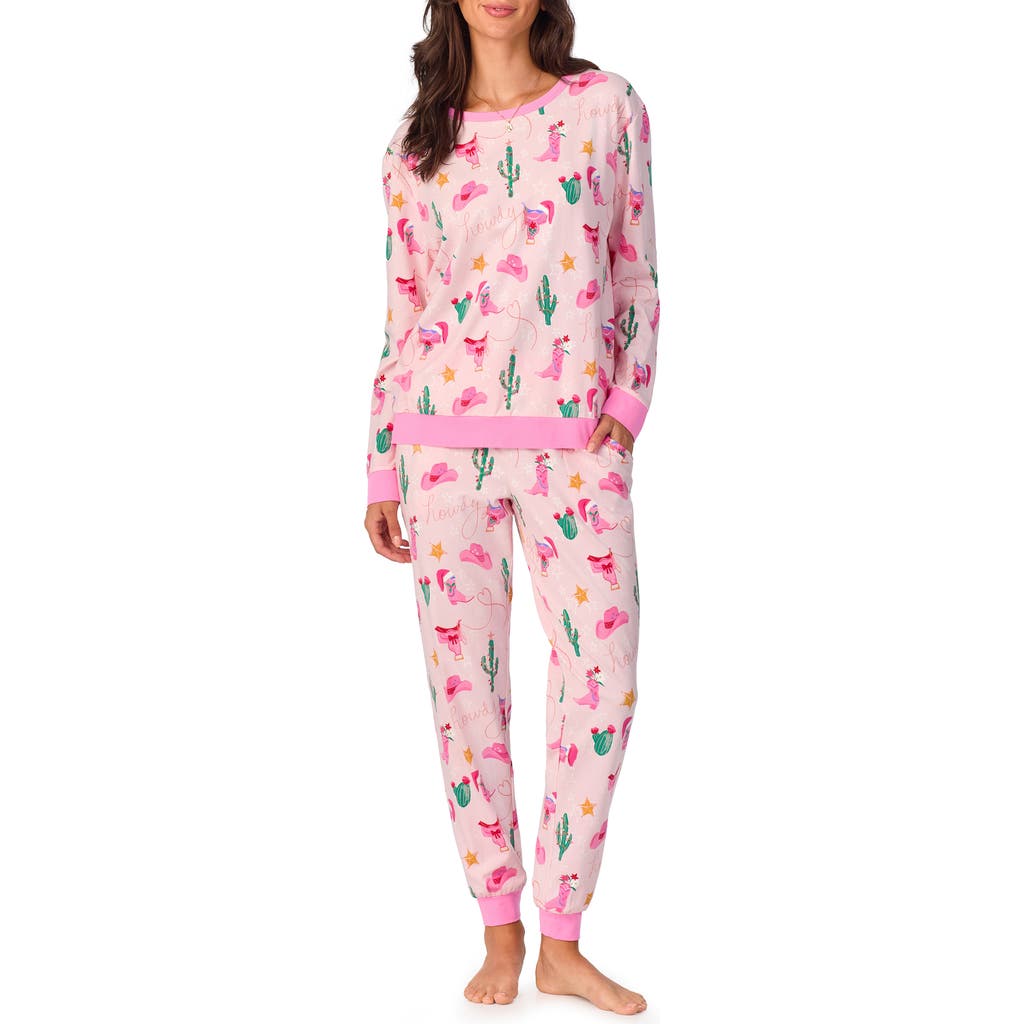 BedHead Pajamas Print Stretch Organic Cotton Jersey Pajamas in Christmas Cowgirl