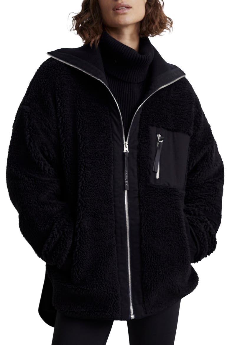 Myla High Pile Fleece Jacket, Main, color, BLACK