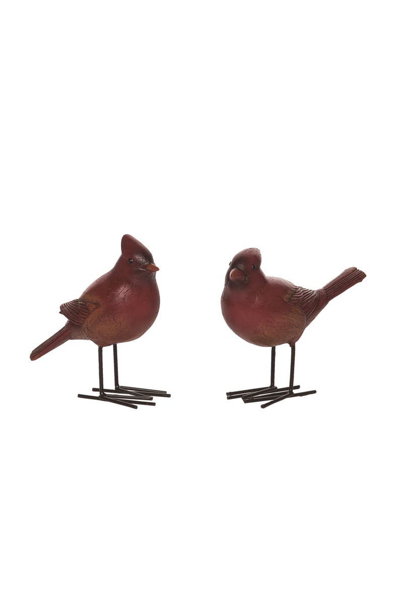 Transpac Resin Detailed Cardinal Set of Two Christmas Decorations, Main, color, 