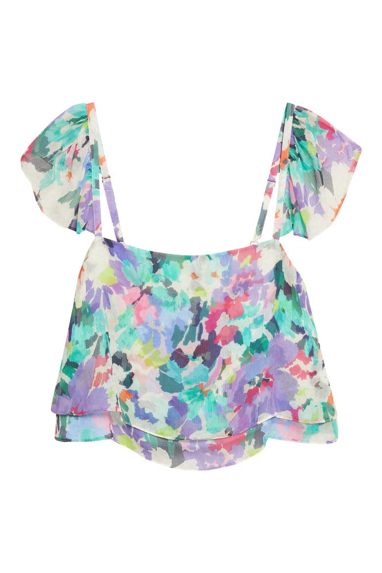 Emery Floral Silk Top, Alternate, color, CAPRI GARDEN