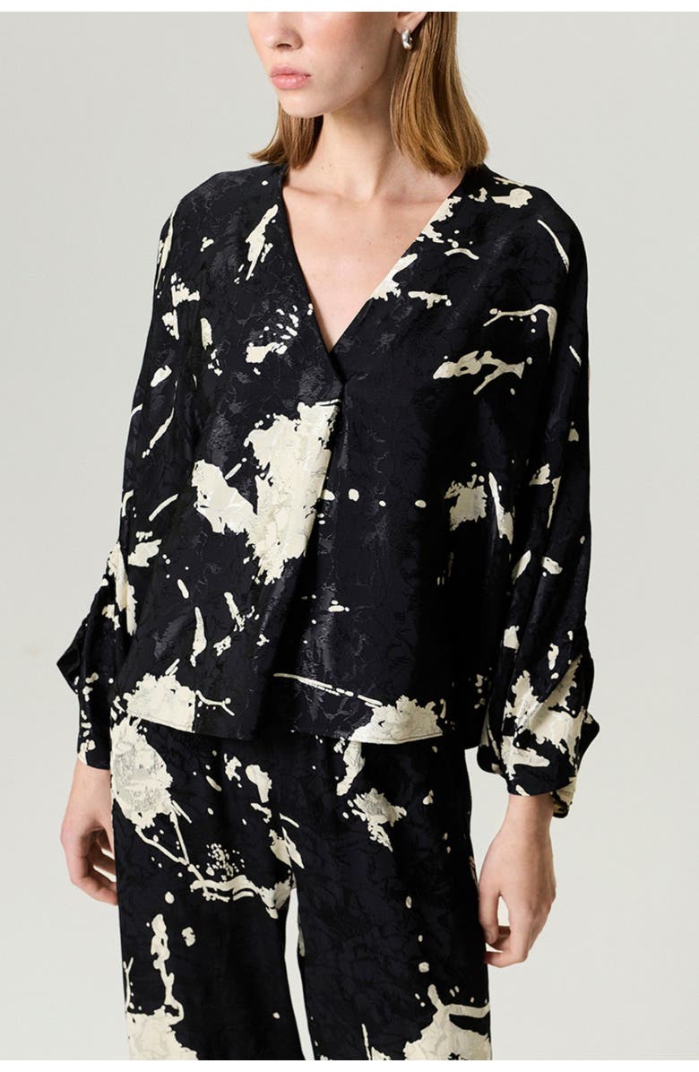 Nocturne Abstract Print Jacquard Blouse, Main, color, Multi-Colored