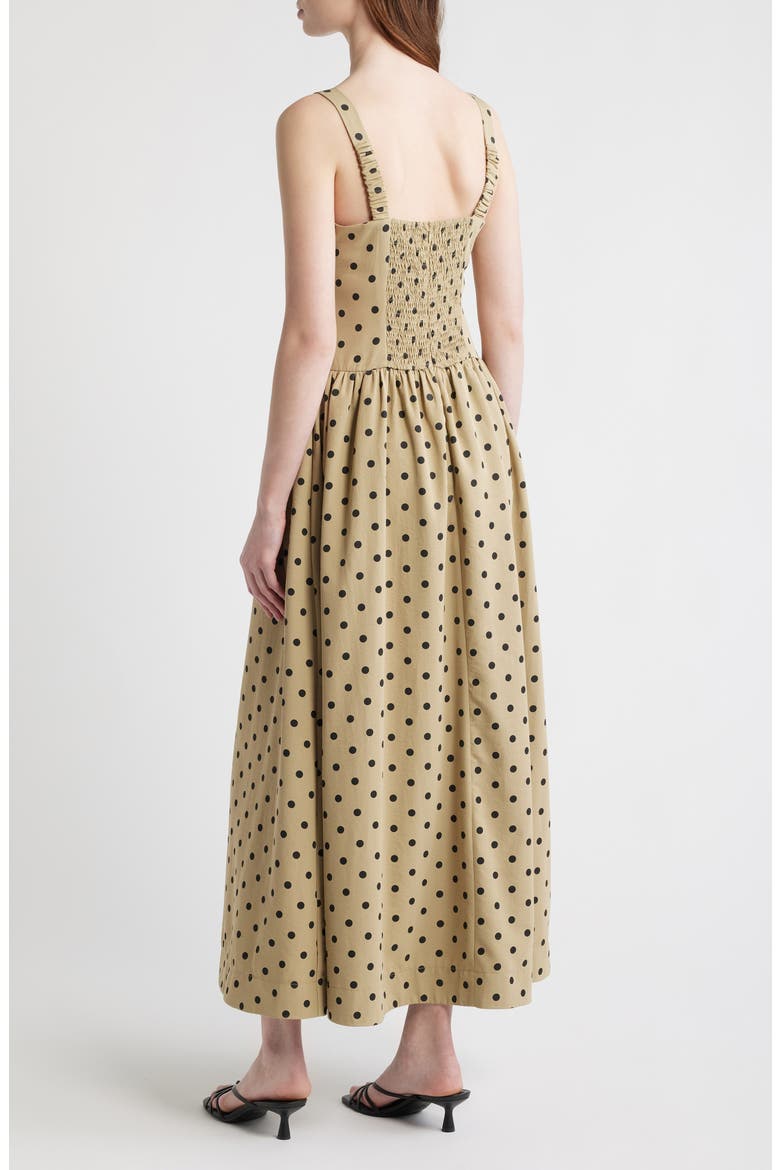 Hadley Dot Sleeveless Maxi Dress, Alternate, color, TAN BLACK