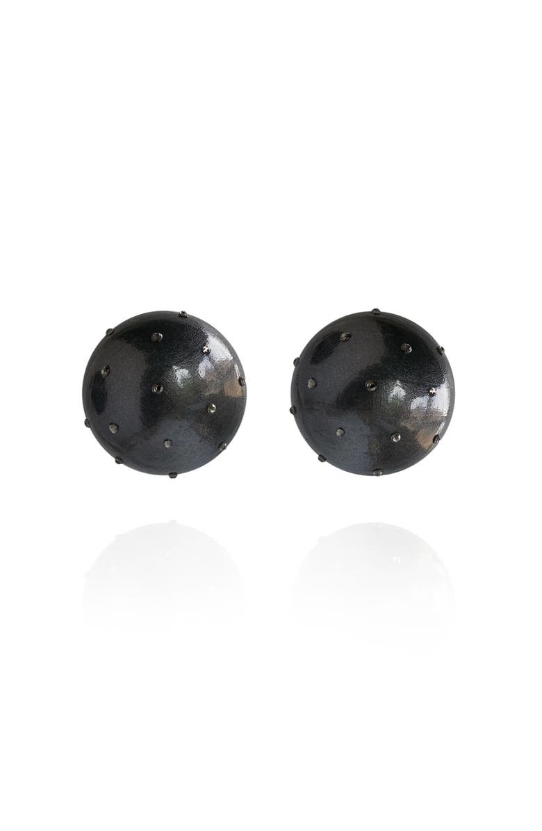 Saulė Label Gaia Crystal Midi Earrings, Main, color, Black Coral