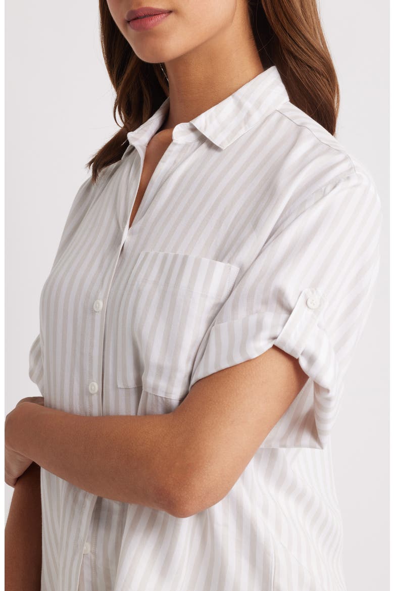 Murphy Stripe Button-Up Shirt, Alternate, color, DRY ALMOND