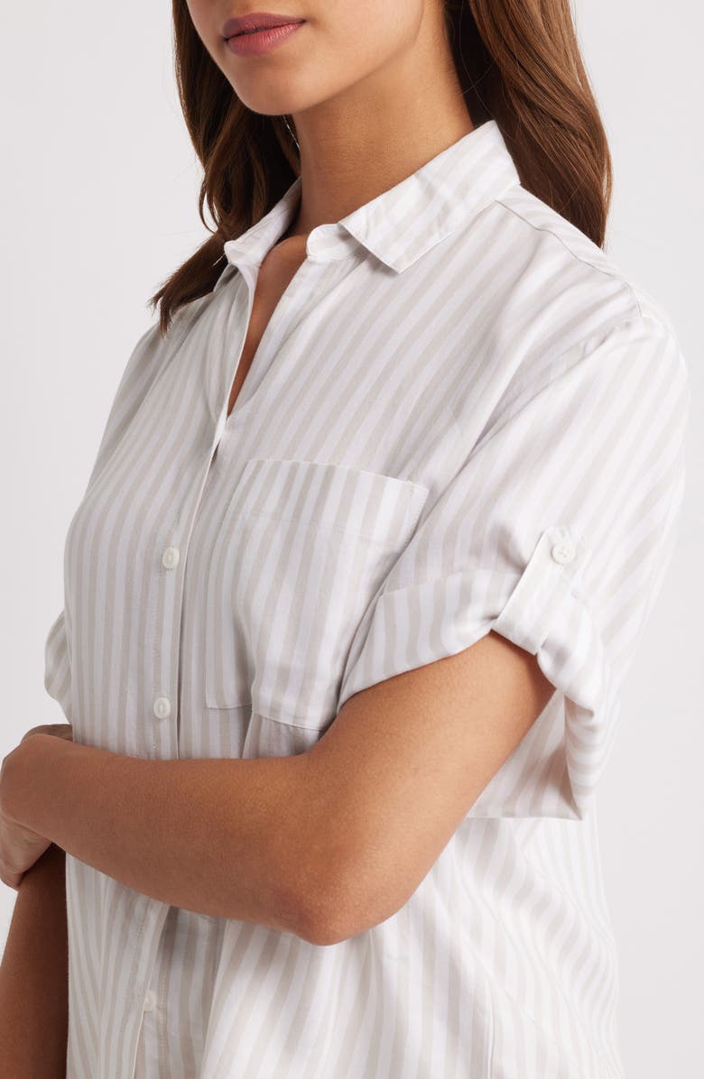 beachlunchlounge Murphy Stripe Button-Up Shirt, Alternate, color, 