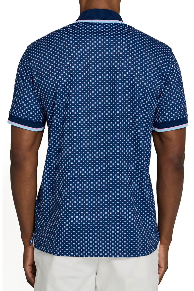 Slim Fit Square Dot Short Sleeve Polo, Alternate, color, NAVY/PINK