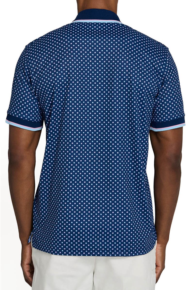 CONSTRUCT Slim Fit Square Dot Short Sleeve Polo, Alternate, color, Navy/Pink