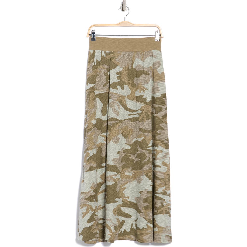 Atm Anthony Thomas Melillo Camo Print Cotton Maxi Skirt In Multi