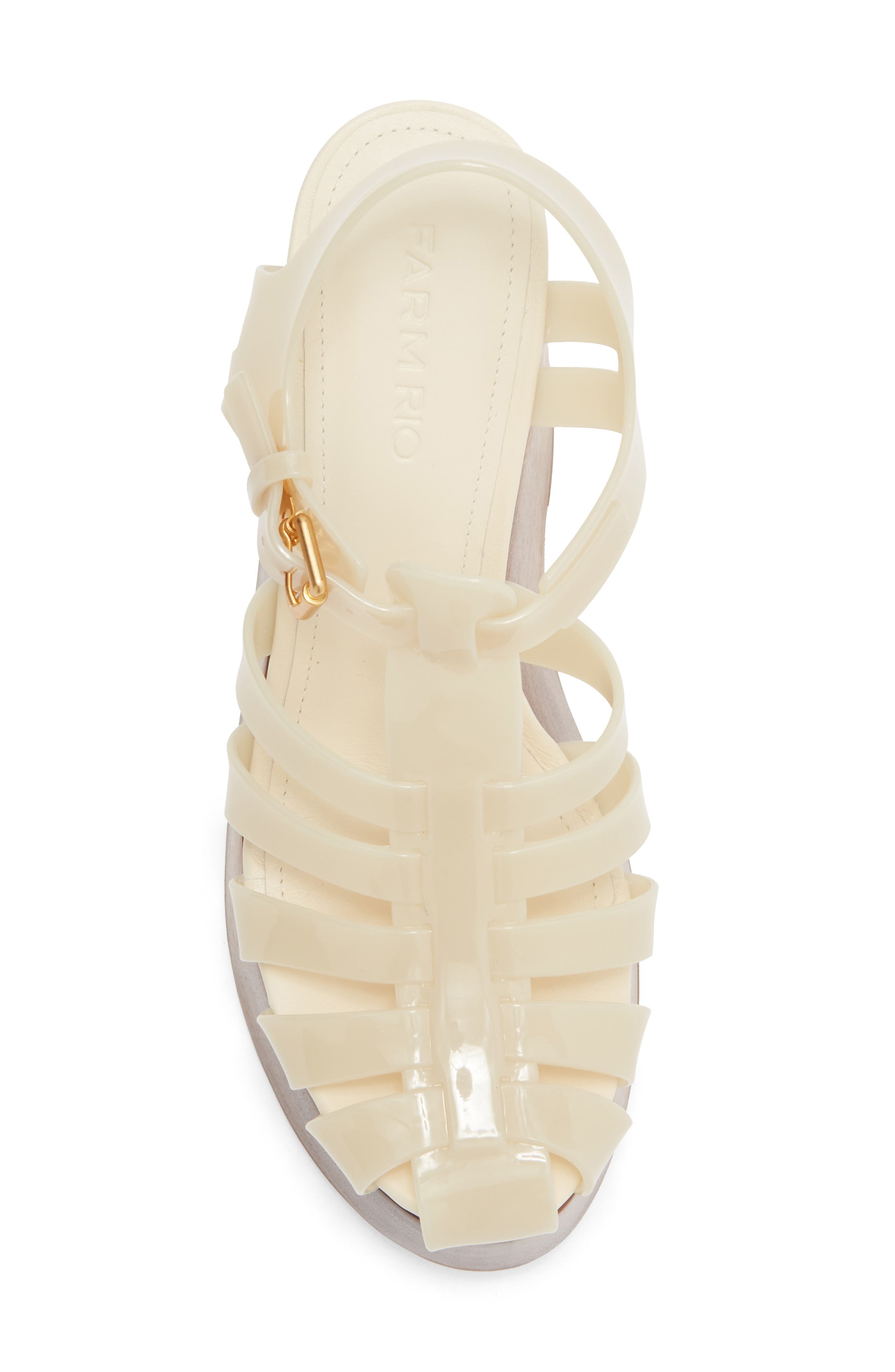 FARM Rio Fisherman Jelly Wedge Sandal, Alternate, color, Ivory
