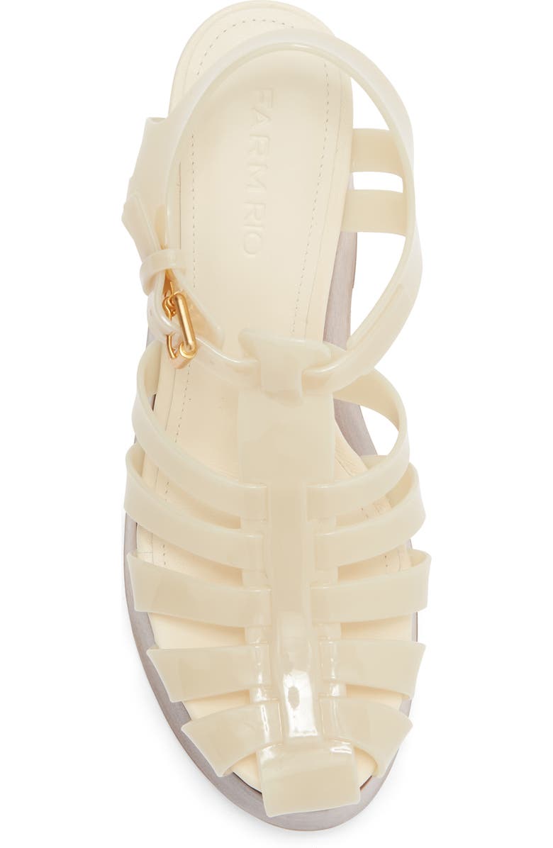 FARM Rio Fisherman Jelly Wedge Sandal, Alternate, color, Ivory