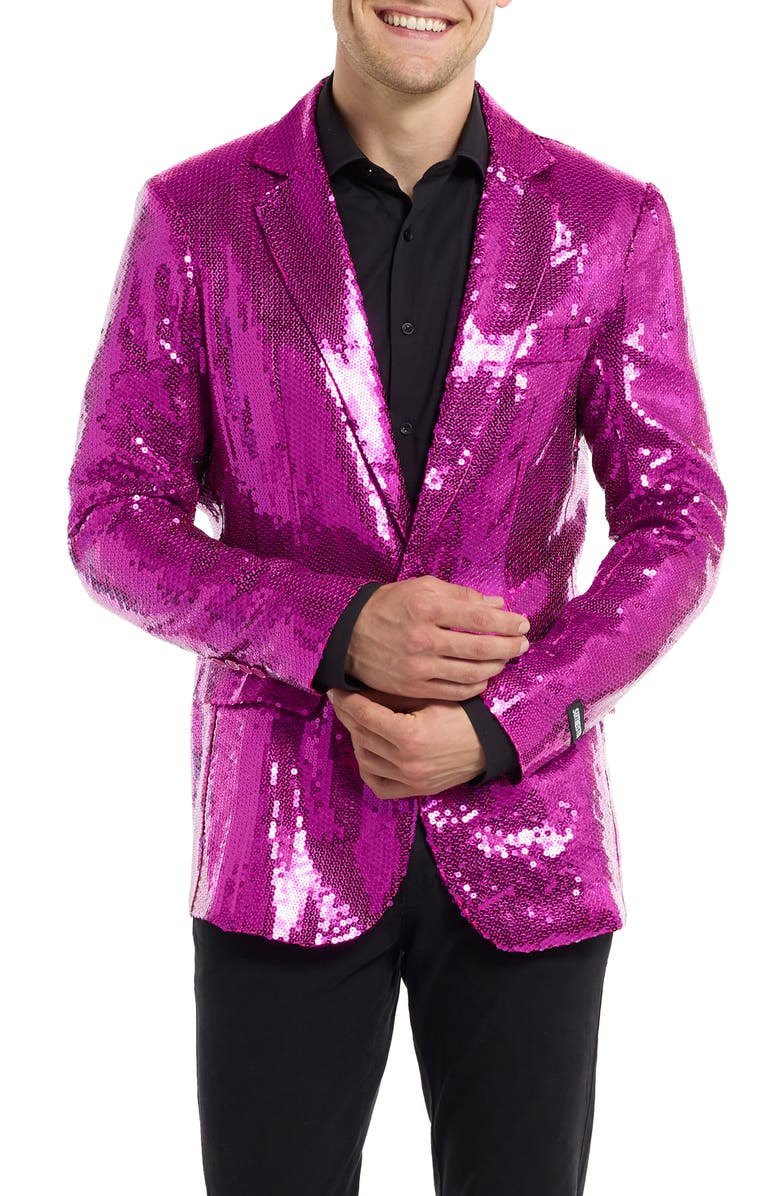 OppoSuits Sequin Pink Blazer, Main, color,