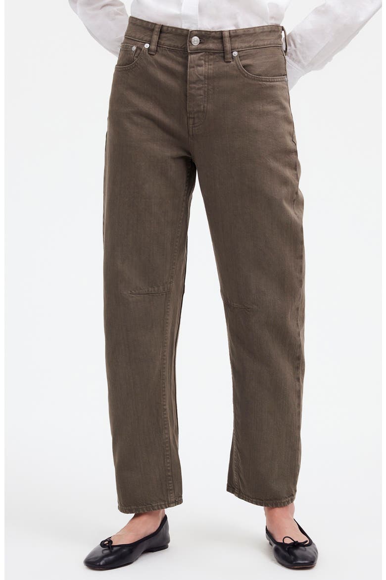 The Darted Barrel Leg Jeans, Main, color, DRIFTWOOD BROWN