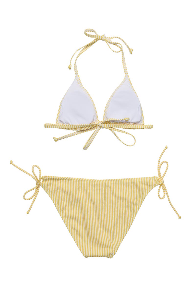 Kids' Marigold Seersucker Two-Piece Swimsuit, Alternate, color, YELLOW