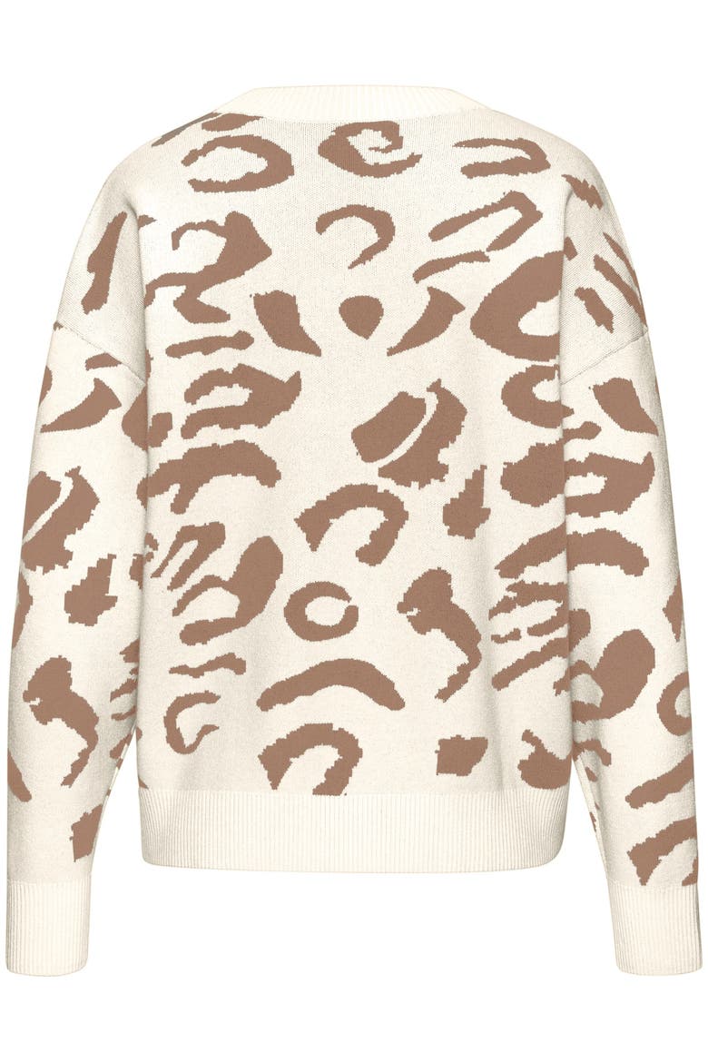 Leopard Print Sweater, Alternate, color, Ivory Camel