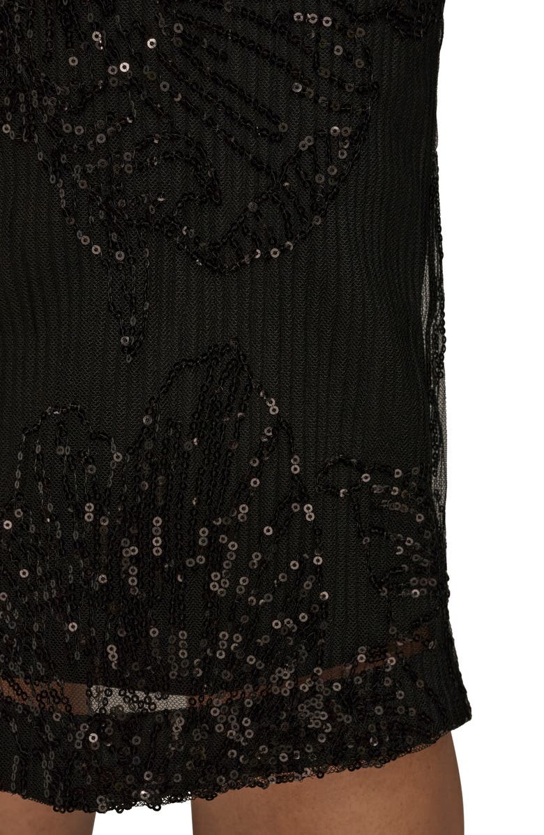 Donna Karan New York Sequin Mesh Midi Dress, Alternate, color, Black