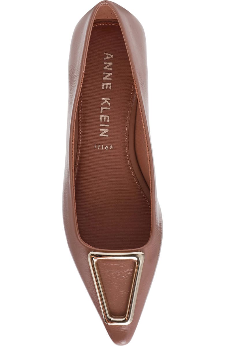 Anne Klein Cavina Pointed Toe Flat, Alternate, color, Nude Patent