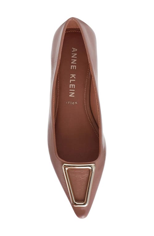 Anne Klein Cavina Pointed Toe Flat In Brown