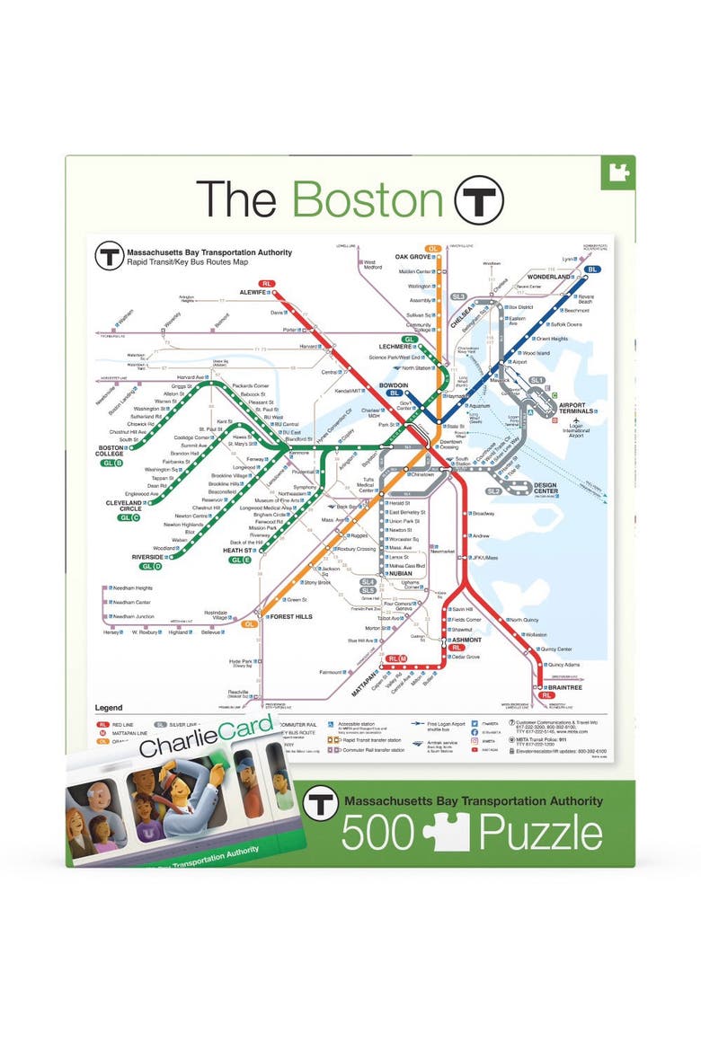 Boston T Map 500 Piece Puzzle, Main, color, No Color