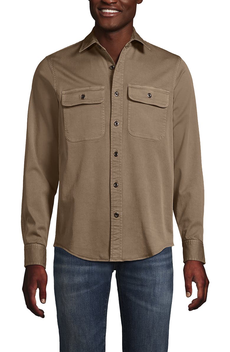 Lands' End Sun Washed Overshirt, Main, color, 