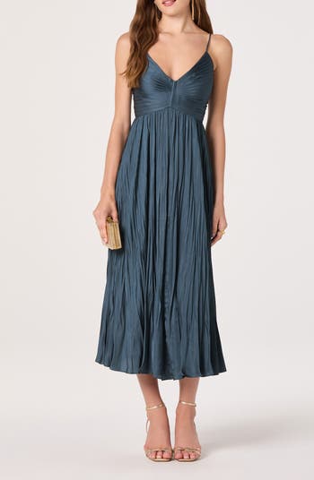 knee length dresses for ladies Ascella Pleated Midi Dress