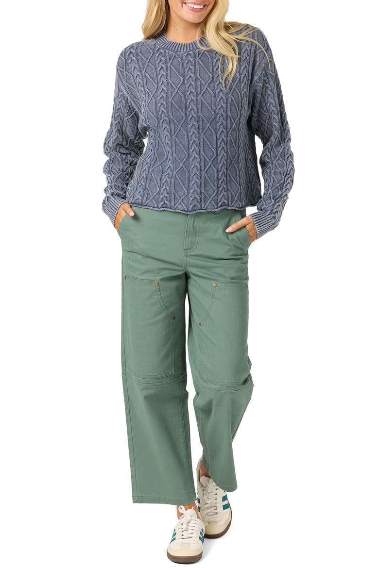 Misha Cable Knit Sweater, Alternate, color, NIGHTSHADOW BLUE