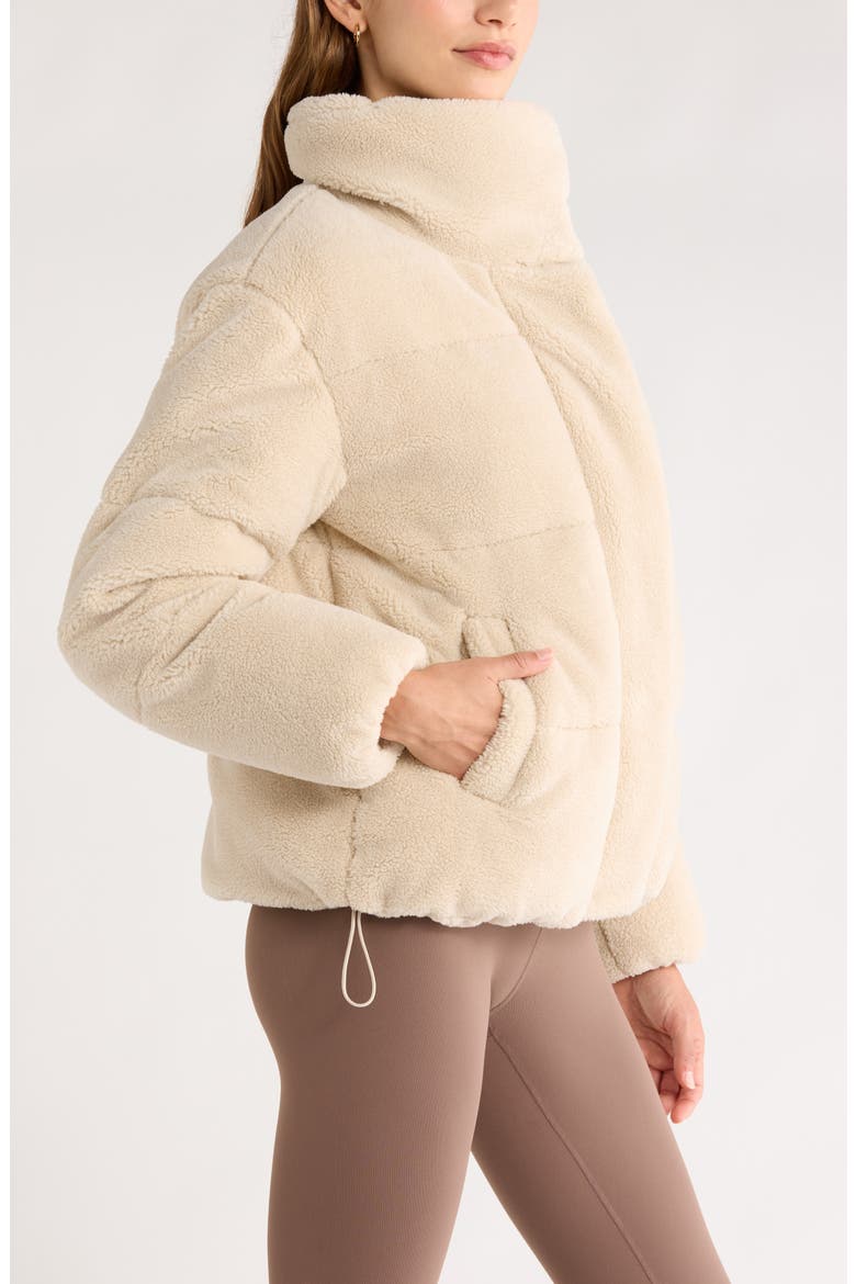 Faux Shearling Puffer Jacket, Alternate, color, BEIGE SEASHORE