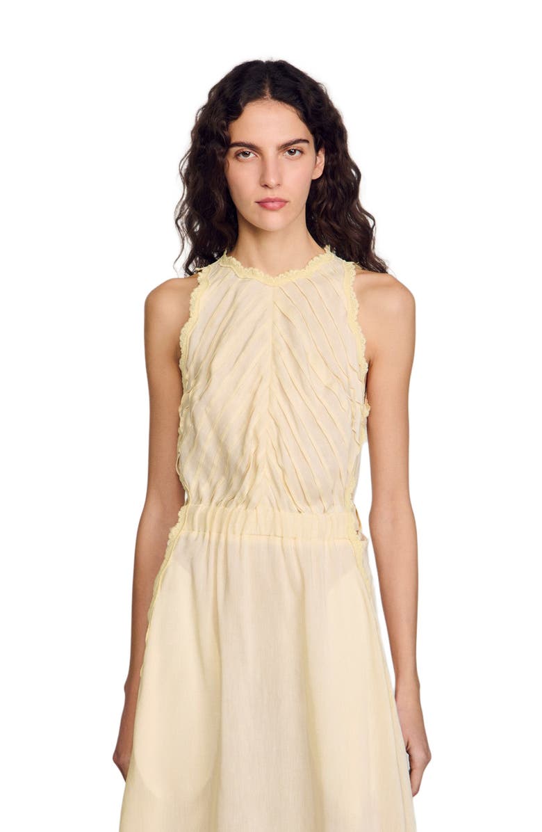 SANDRO Maxi dress with lace details, Alternate, color,