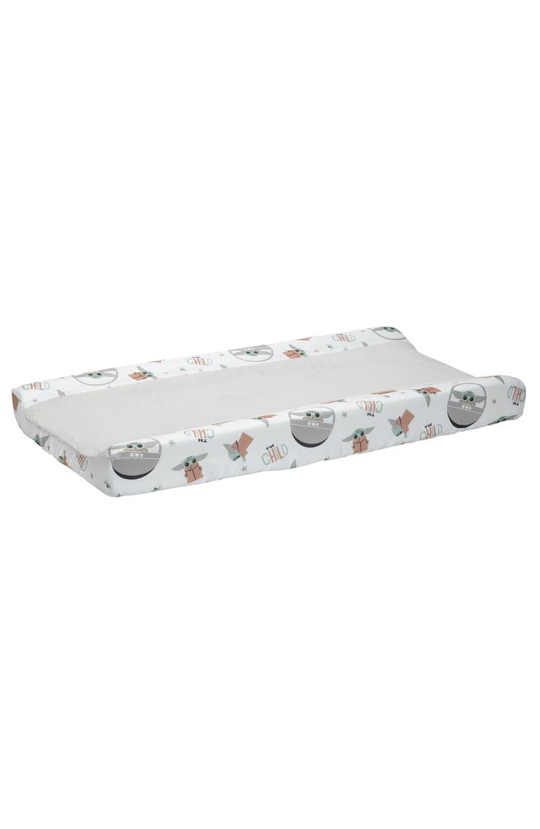 Lambs & Ivy Star Wars Mandalorian The Child/Baby Yoda Changing Pad Cover, Alternate, color, Gray