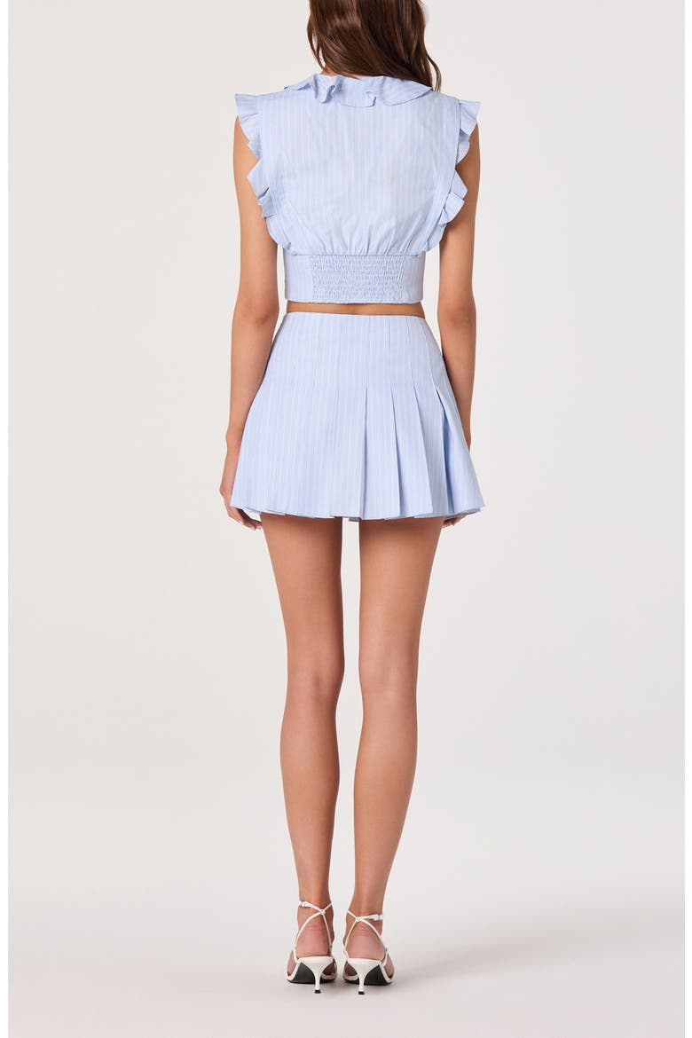 Zira Stripe Ruffle Crop Top, Alternate, color, BLUE STRIPE