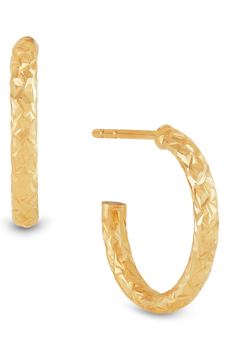 Frankie & Zoe Set of 3 Cut Ball Stud & Hoop Earrings, Alternate, color, Yellow Gold