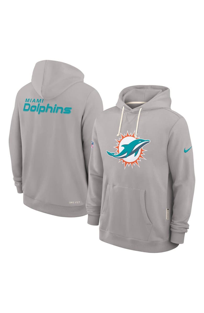 Nike Men's Nike Charcoal Miami Dolphins Sideline Standard Issue Initial Home Dri-FIT Hoodie, Alternate, color, Charcoal