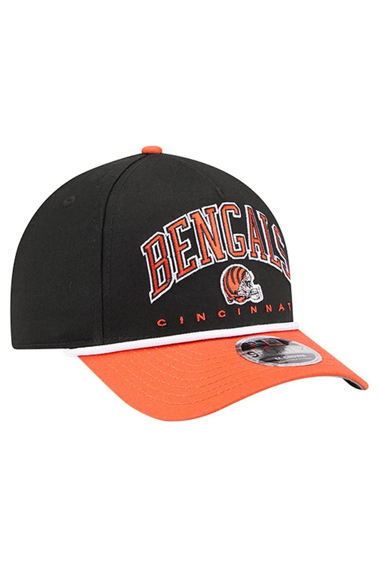 Men's New Era  Black Cincinnati Bengals  Arch COOLERA 9FORTY A-Frame M-Crown Adjustable Hat, Alternate, color, Black