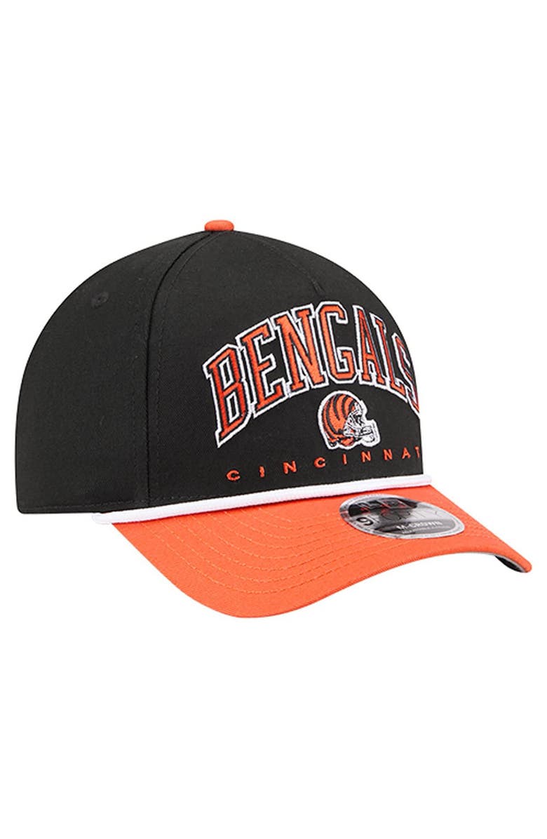 New Era Men's New Era  Black Cincinnati Bengals  Arch COOLERA 9FORTY A-Frame M-Crown Adjustable Hat, Alternate, color, Black