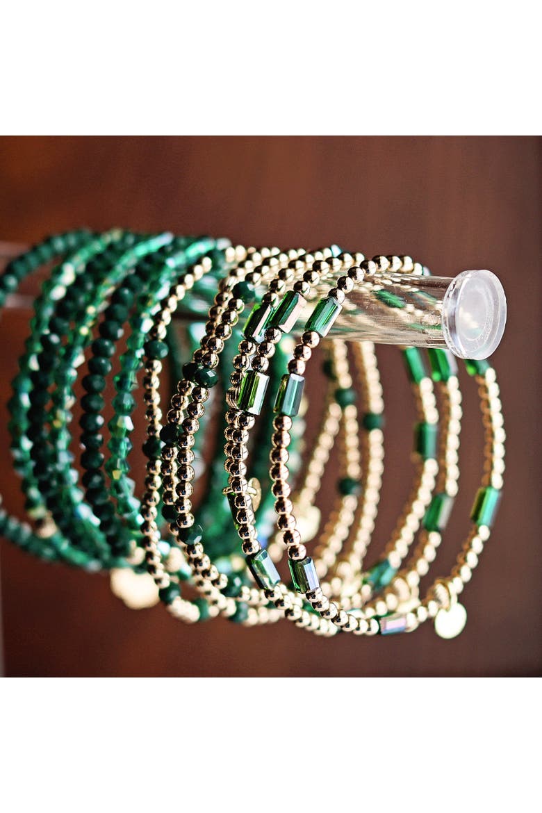 Jade Emerald Gold Filled Bracelet, Alternate, color, Gold