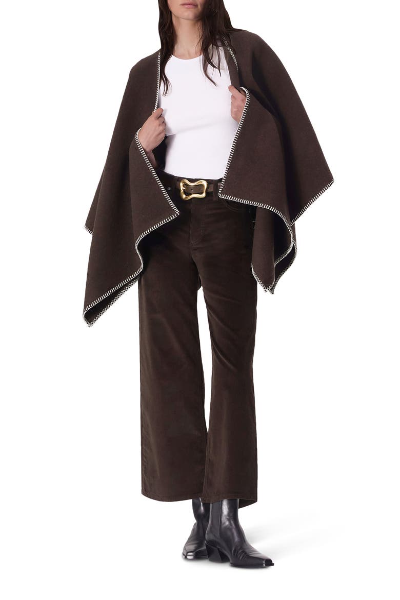 Andi Ankle Wide Leg Corduroy Jeans, Alternate, color, DARK BROWN