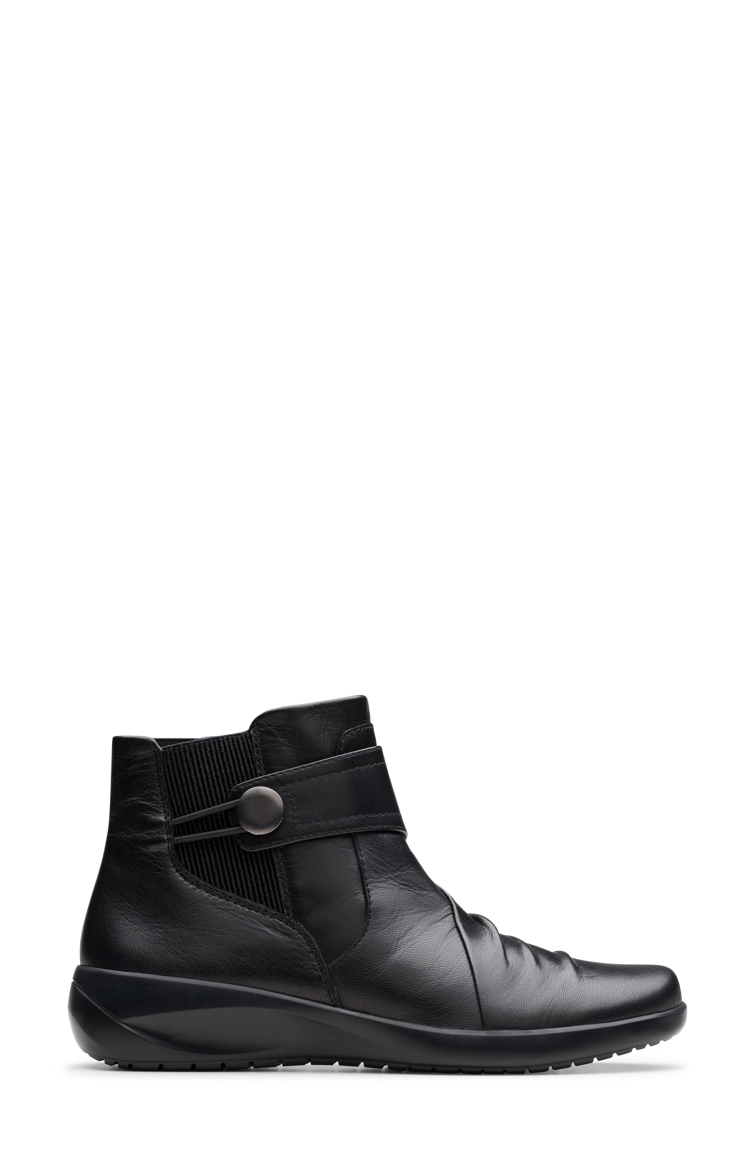 Clarks<sup>®</sup> Kaetlyn Sara Bootie, Alternate, color, Black Leather