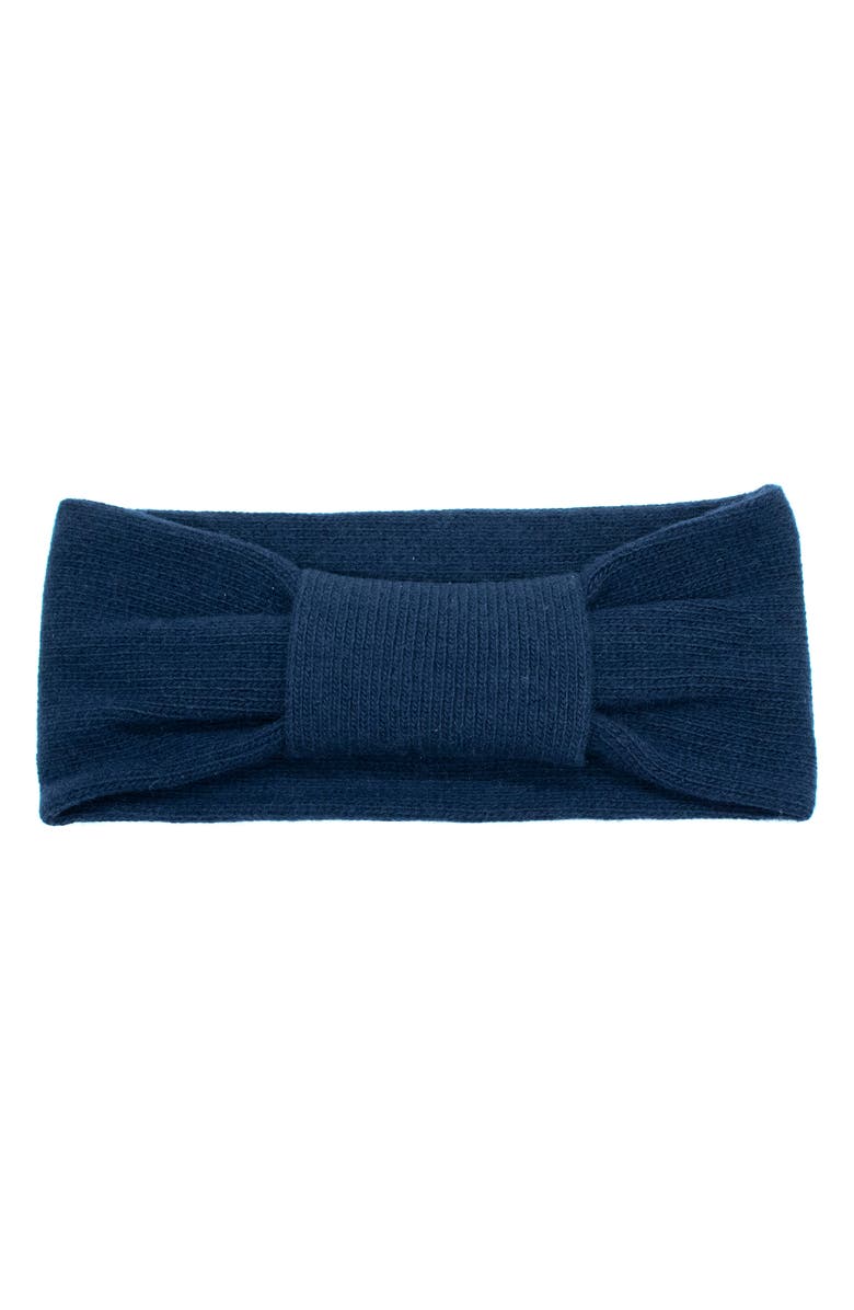 Portolano Cashmere Knot Headband, Main, color, Classic Navy