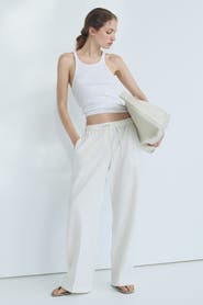 H&M Linen-blend Drawstring Trousers