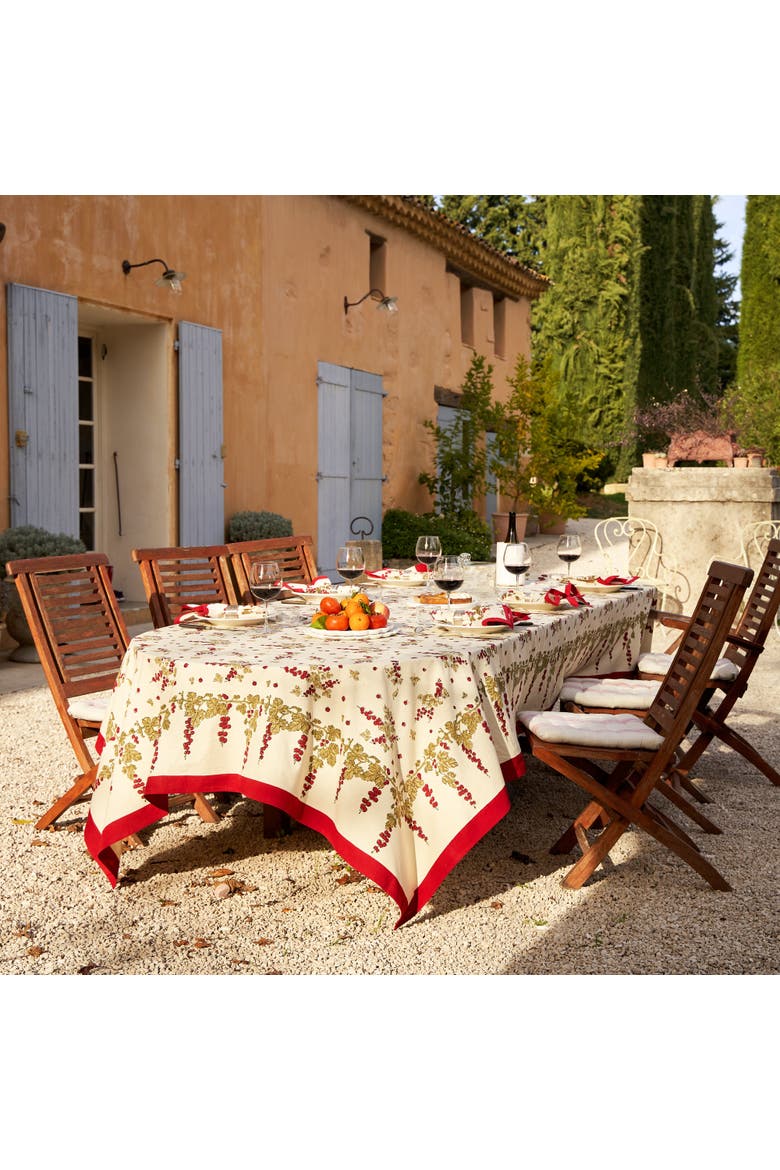 Gooseberry Tablecloth, Main, color, Red/Green 71" x 142"