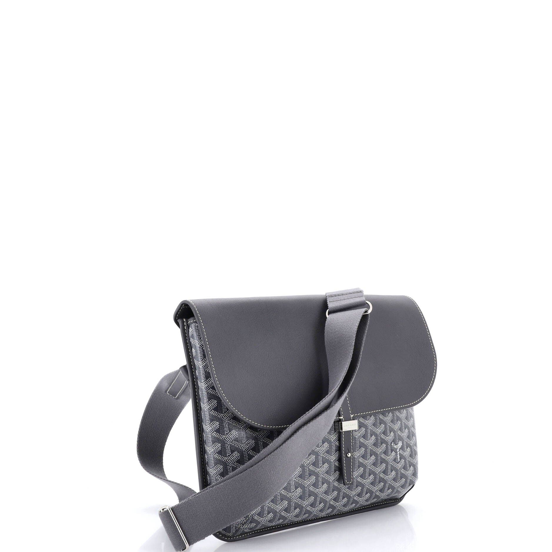 Pre-Owned Goyard Coursier Messenger Bag Coated Canvas and Leather, Alternate, color, Gray