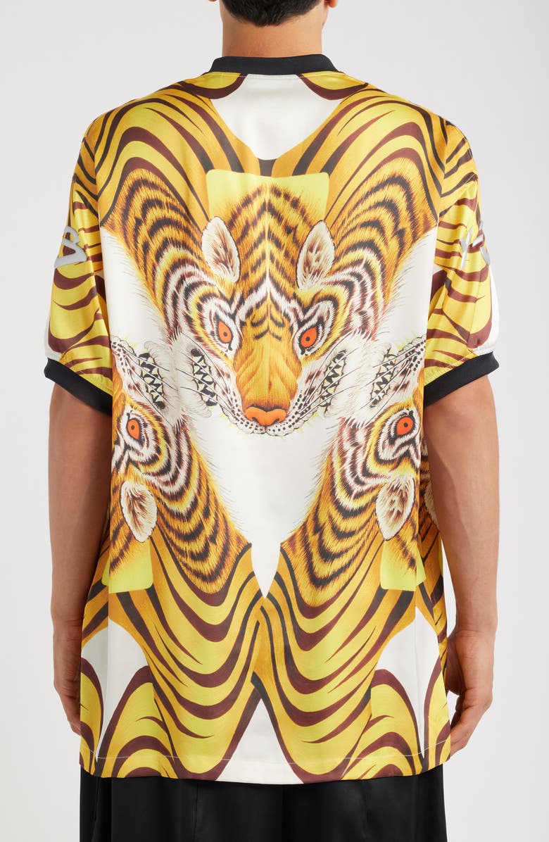 Y-3 Tiger Graphic Satin Jersey Polo, Alternate, color, Multicolour