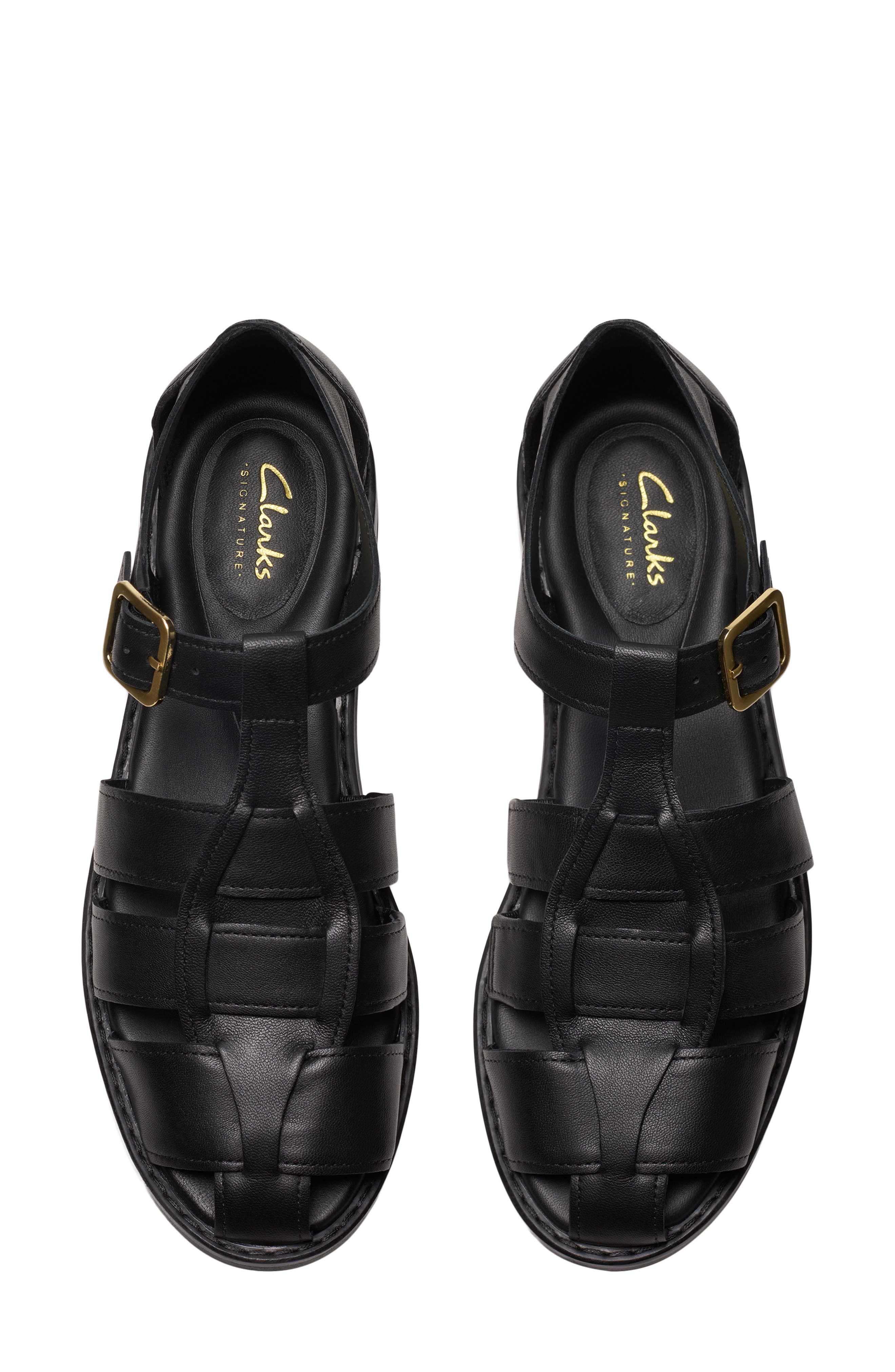 Clarks<sup>®</sup> Hana Sun Fisherman Sandal, Alternate, color, Black Leather