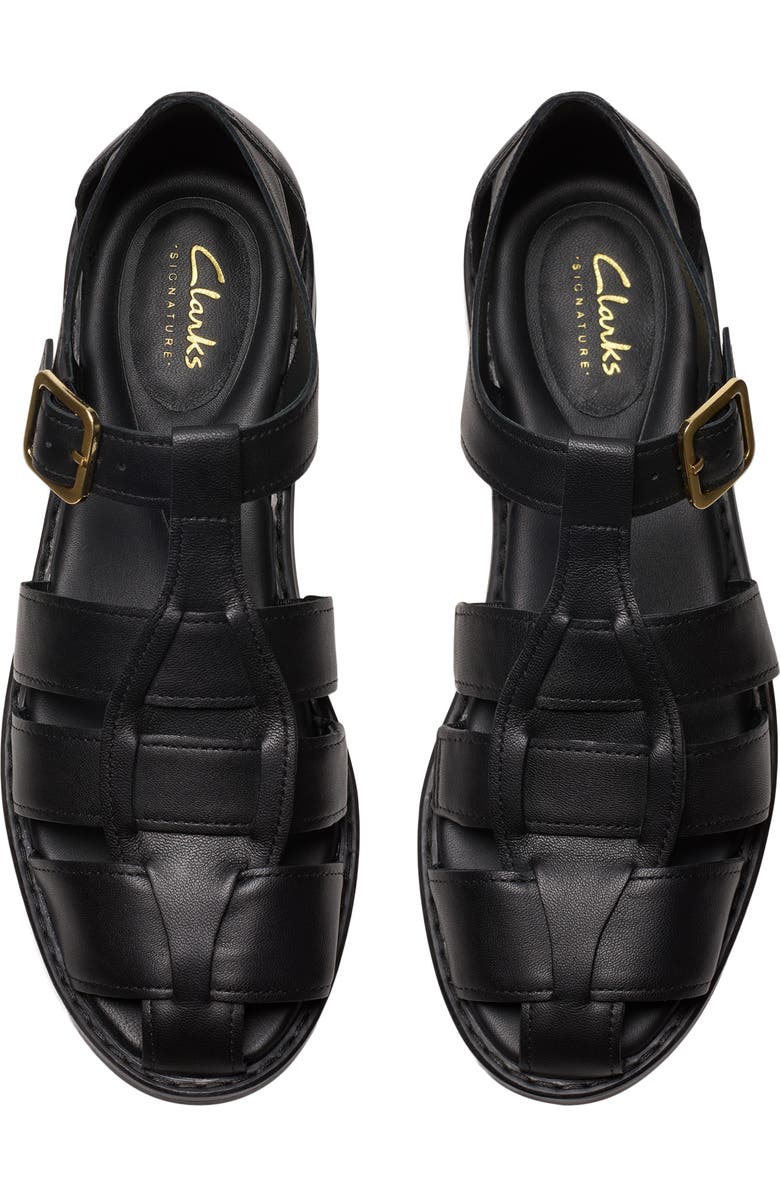 Clarks<sup>®</sup> Hana Sun Fisherman Sandal, Alternate, color, Black Leather