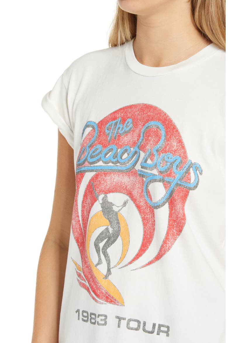 Beach Boys 1983 Tour Rolled Weekend Graphic Tee, Alternate, color, VINTAGE WHITE