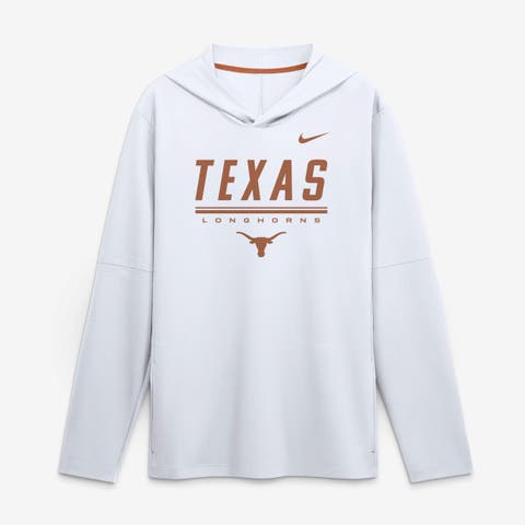 Men's Nike White Texas Longhorns 2026 Sideline Lightweight Long Sleeve Hooded Dri-FIT Top