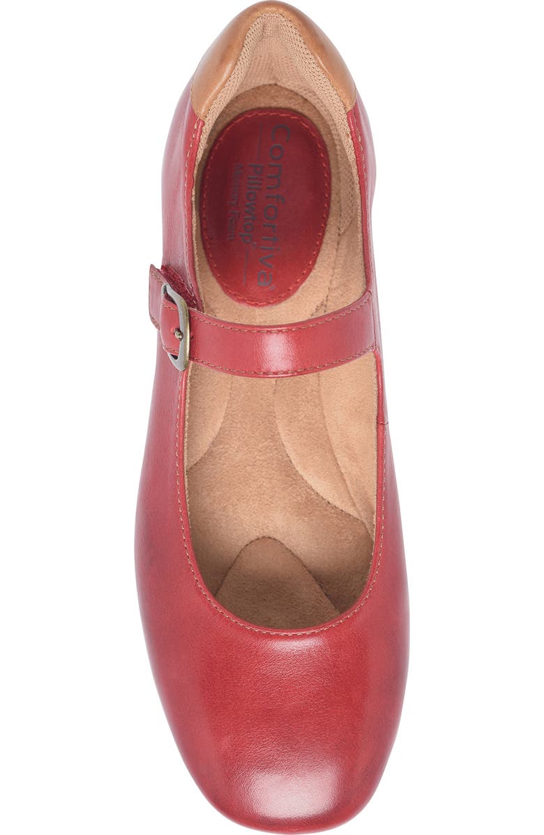 Comfortiva Kaylee Mary Jane Flat, Alternate, color, Cherry Red